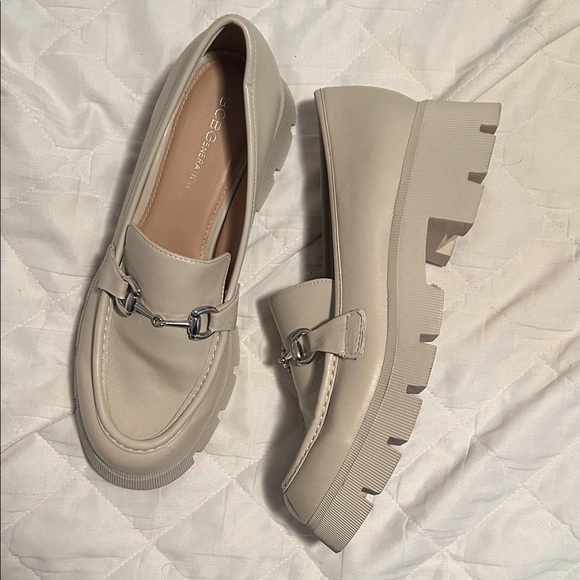 BCBGeneration Shoes - BCBGeneration Cream Chunky Loafers